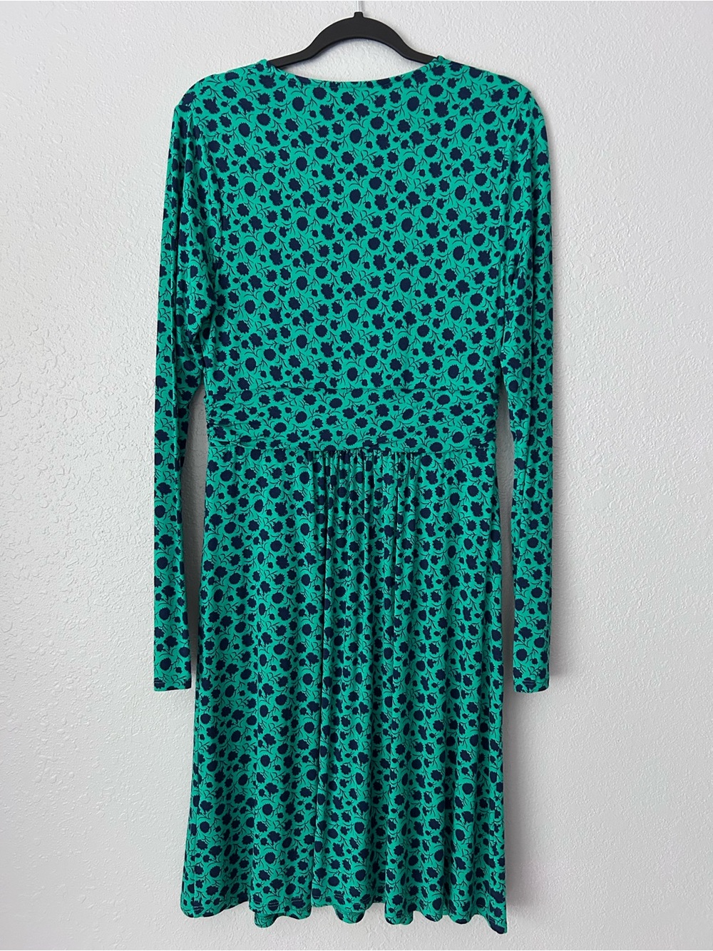 Boden Green Floral Jersey Faux Wrap Dress Size UK 12 US 8 - Picture 7 of 12